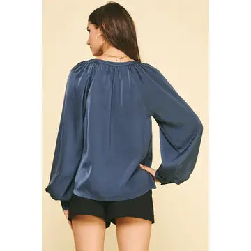 V-Neck Woven Blouse Top