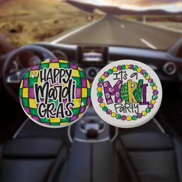 Mardi Gras Car Coasters