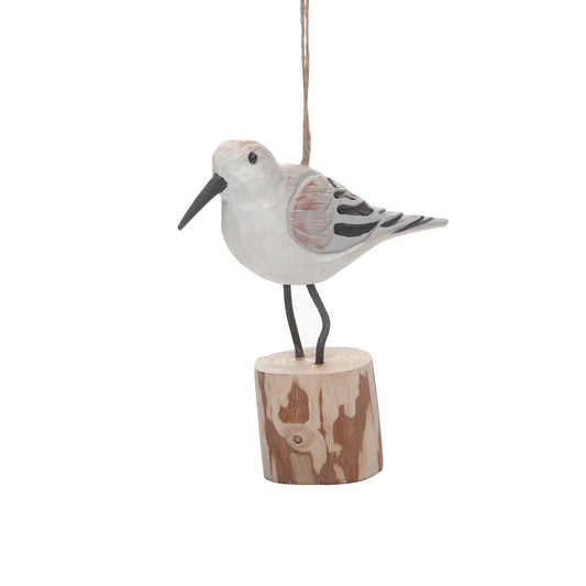 Carved sandpiper ornament