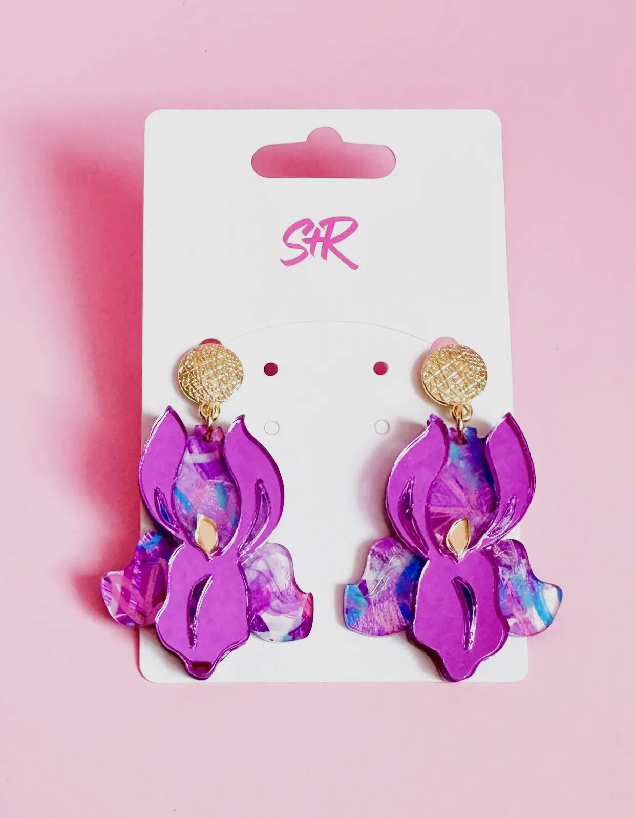 Art Iris Dangle Earrings