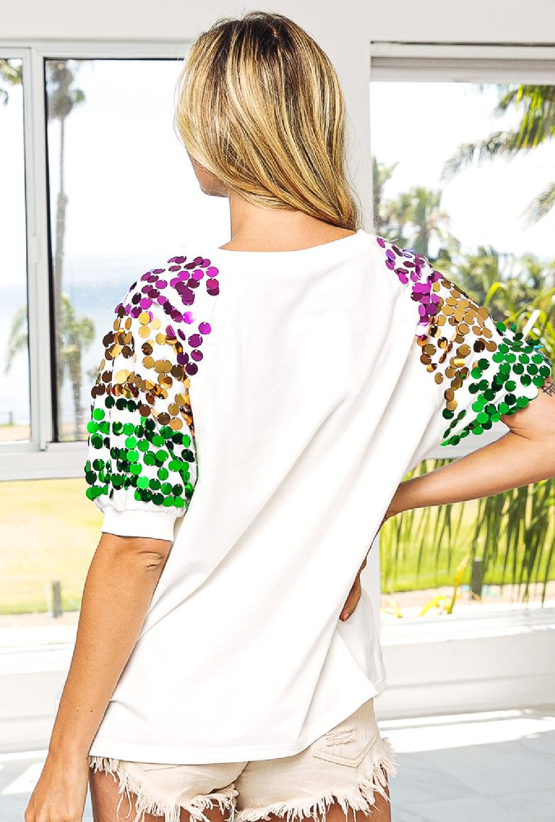 Queen Of Mardi Embroidery Top