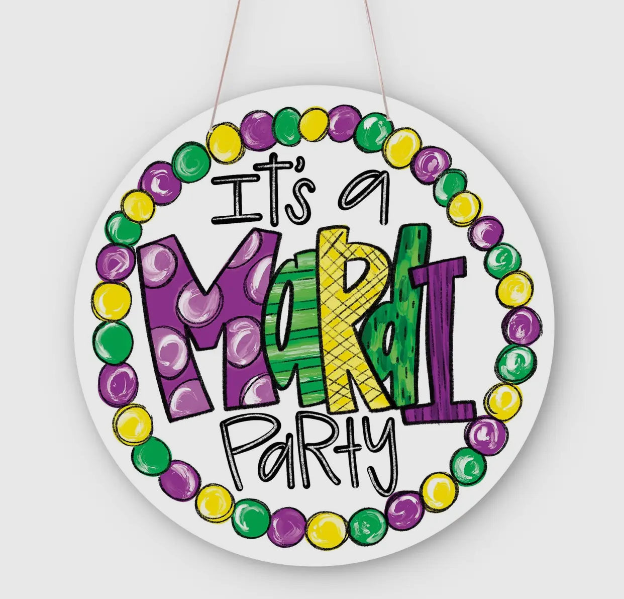 It’s a Mardi Party Door Hanger