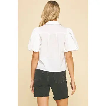 Bubble Sleeve Blouse Top