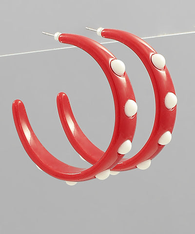 Gameday Dotted Ball Acetate Earrings