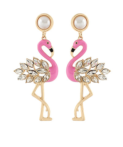 Flamingo Glass Earrings