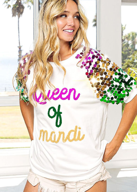 Queen Of Mardi Embroidery Top