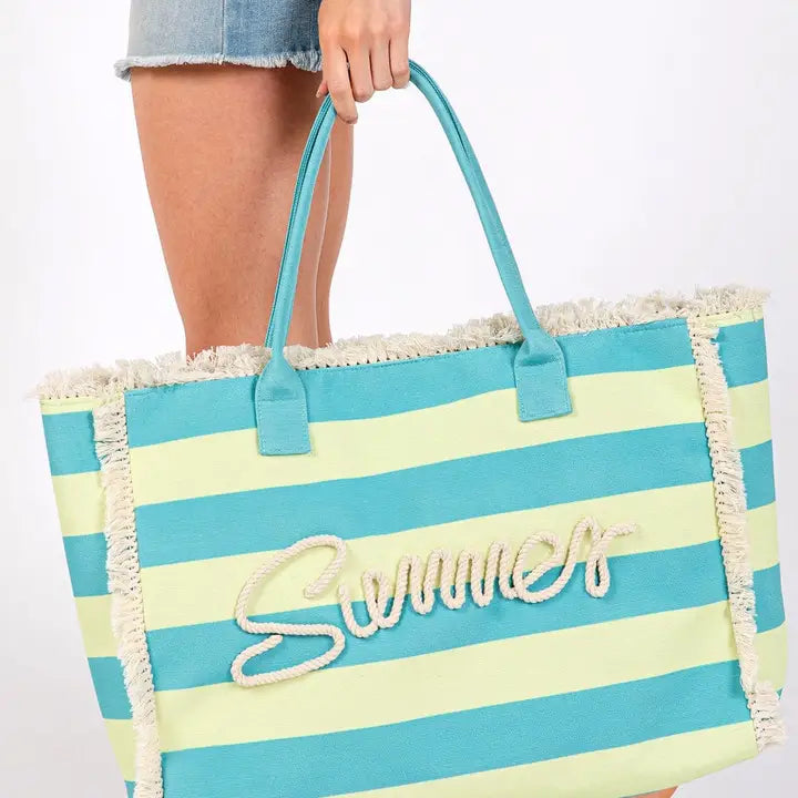 Summer Fringe Beach Tote