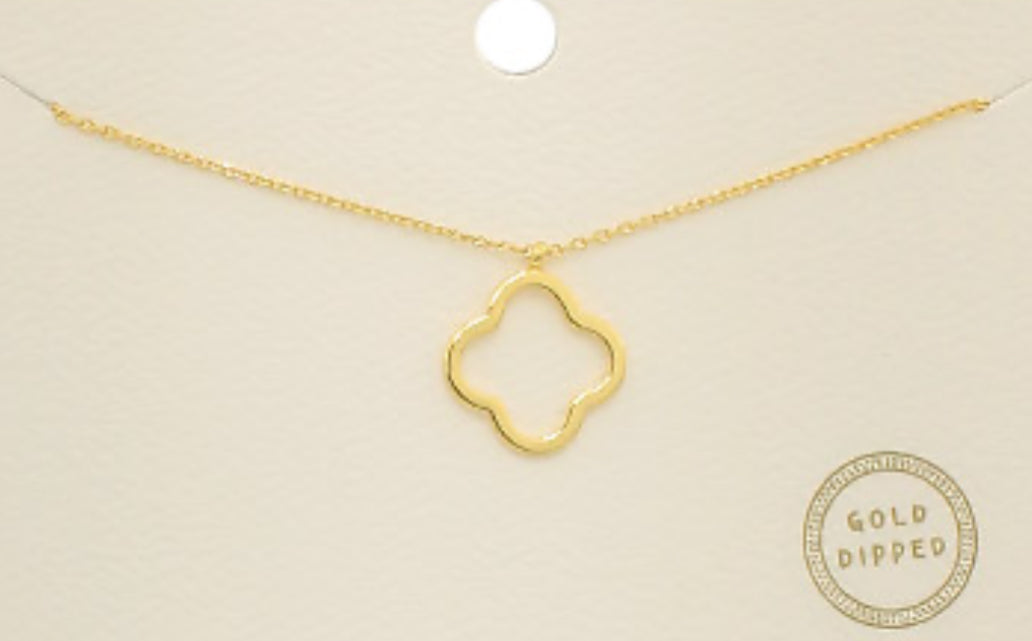 Clover Outline Pendant Necklace