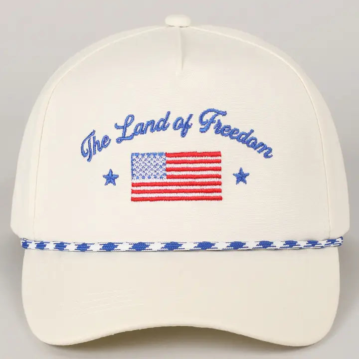 The Land of Freedom Flag Embroidered Trucker Hat