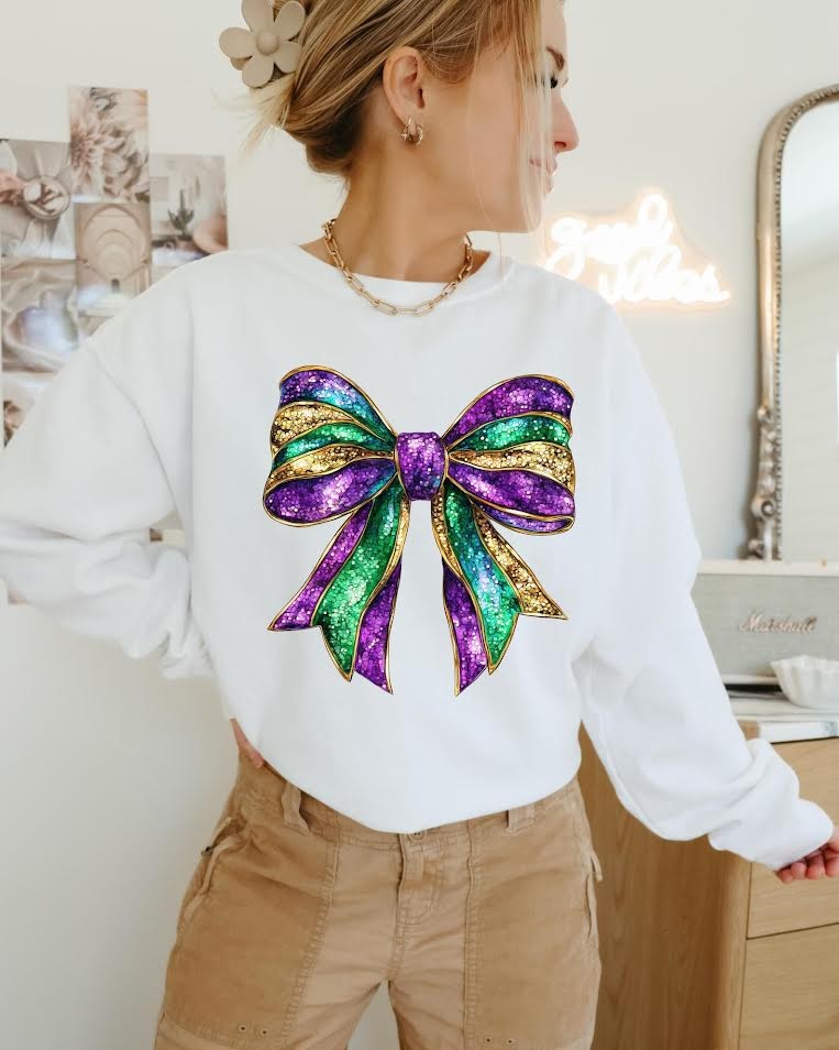 Bow Mardi Gras Sweatshirt