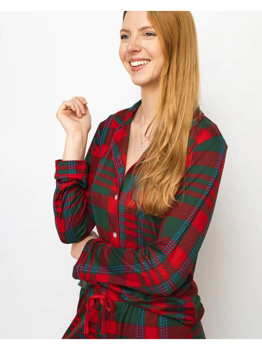 Telluride Plaid Long Sleeve Button Up Sleep Shirt