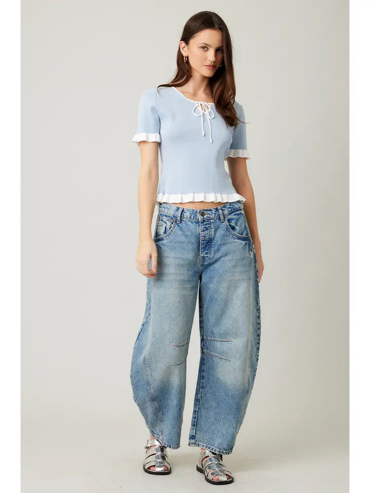 Sweetheart Ruffle Bow Top