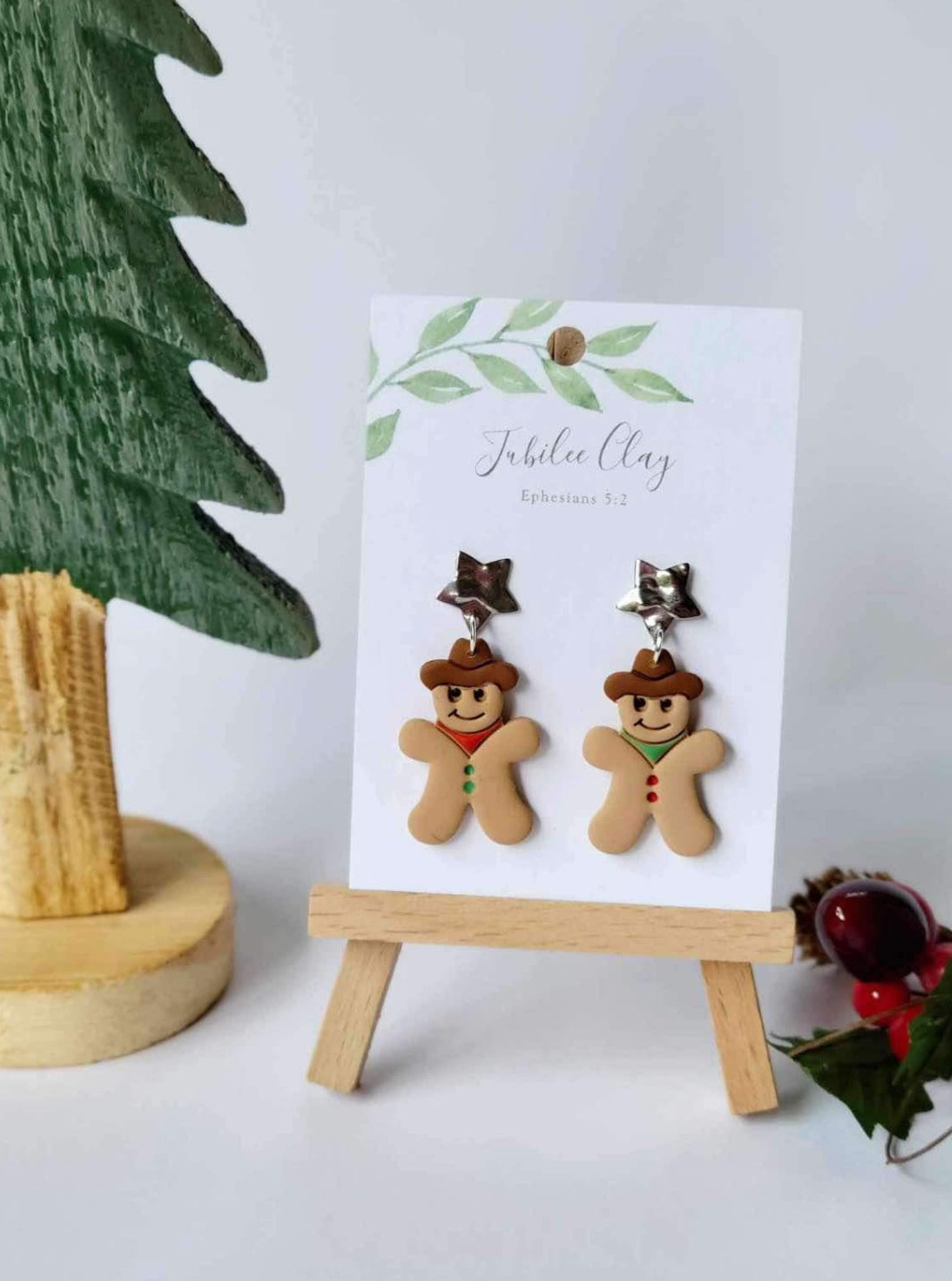 Cowboy Gingerbread Man Earring