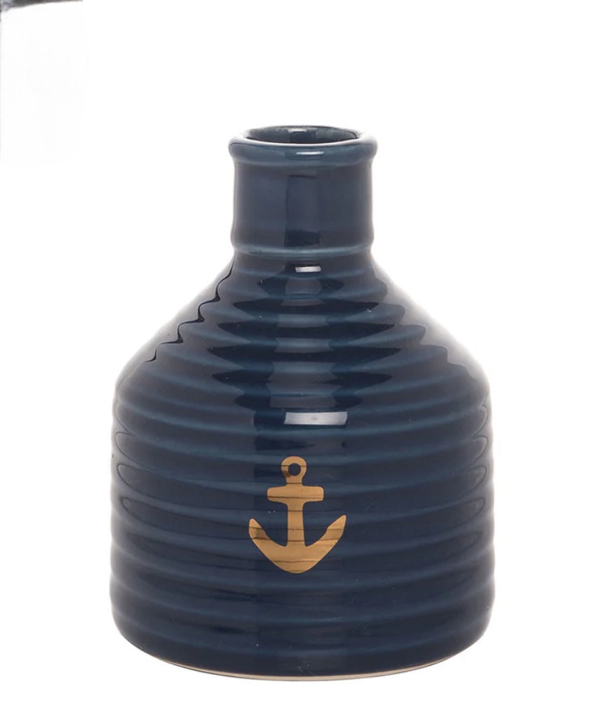 Ceramic Anchor Blue Vase