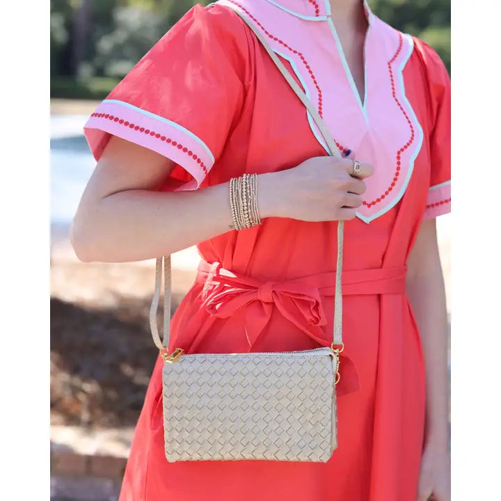 Liz Crossbody Bag Woven Champagne