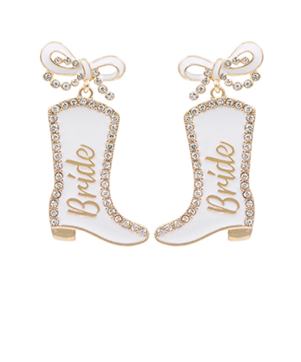 Bride Bling Boots Earrings