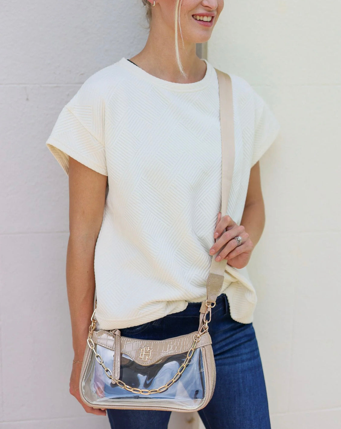 Cassidy Patent Taupe Crossbody