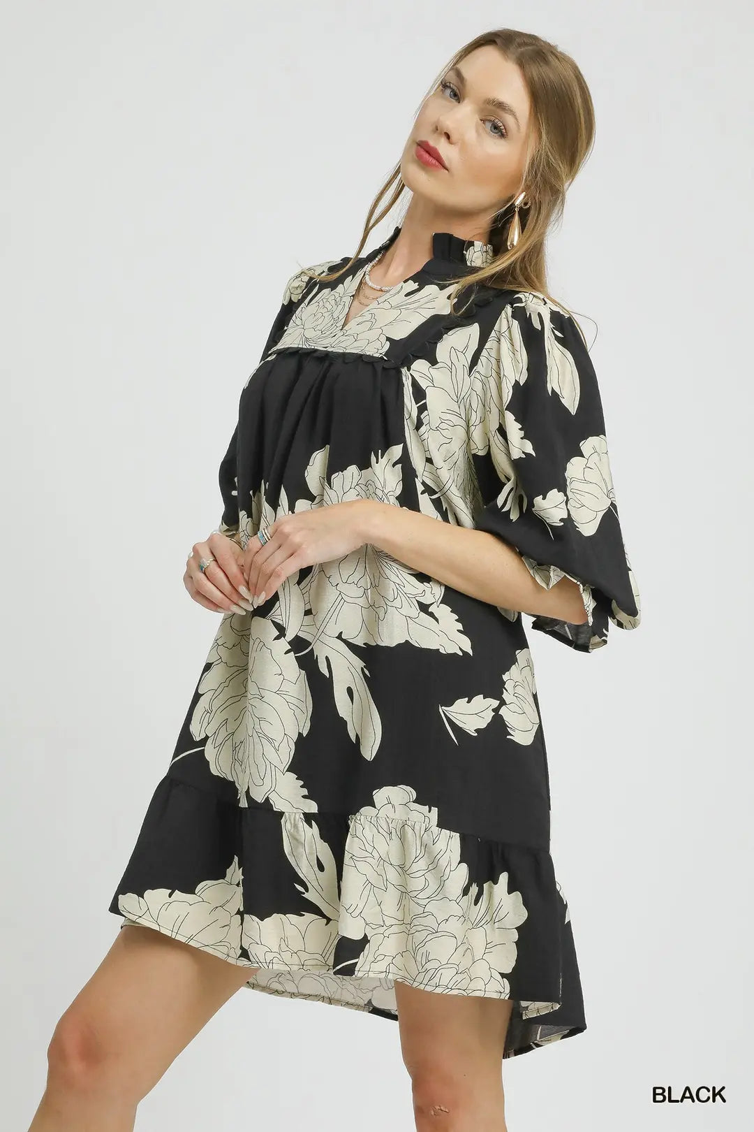 Floral Tiered Babydoll Dress