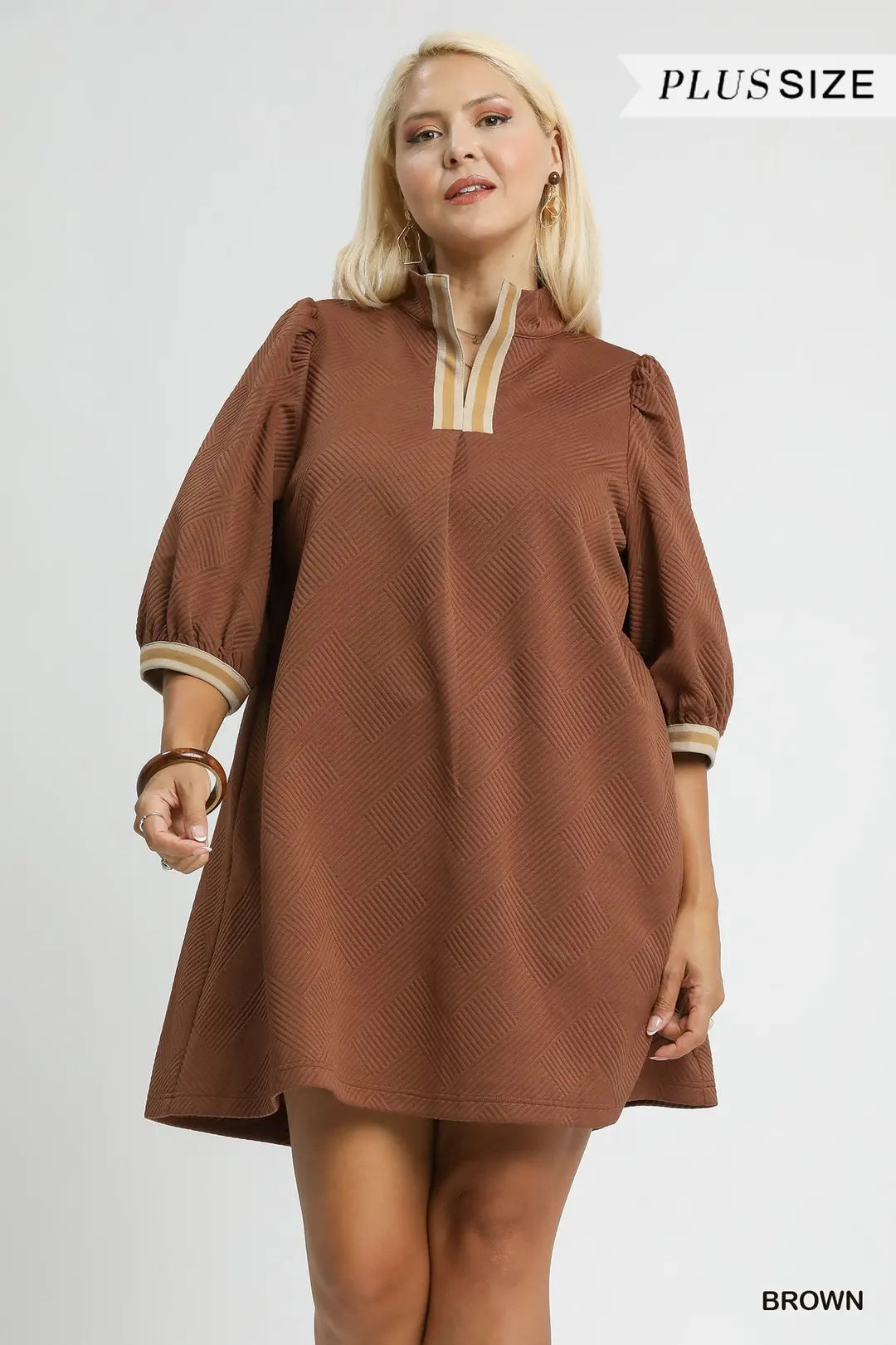 High Neck Jacquard Mini Dress