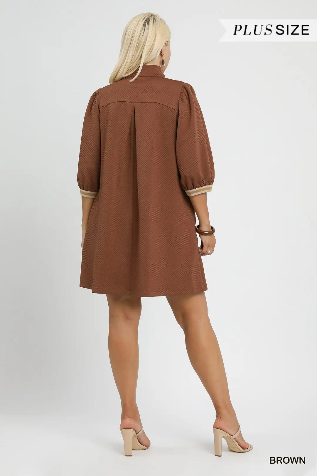High Neck Jacquard Mini Dress