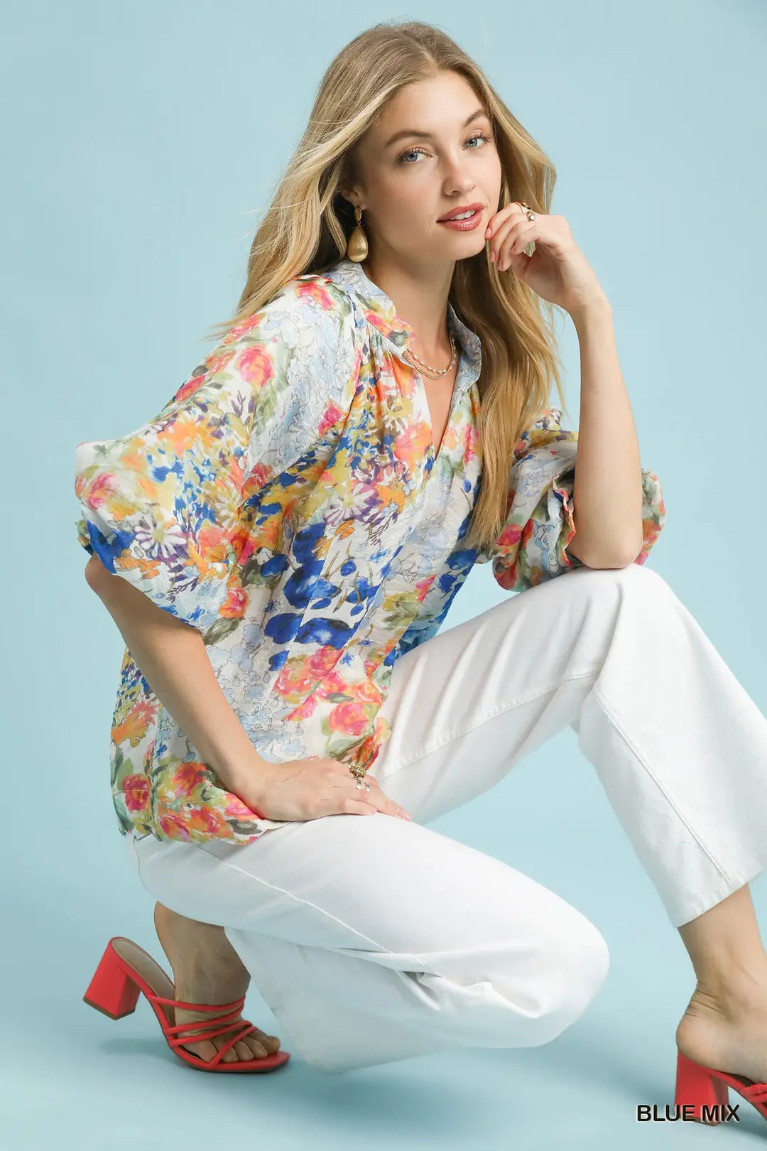 Azure Bloom Blouse