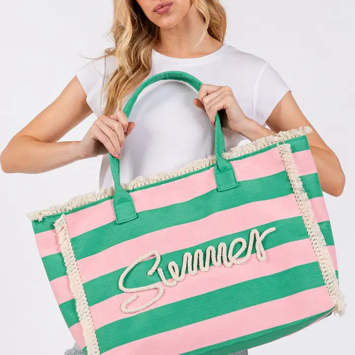 Summer Fringe Beach Tote