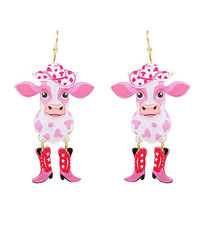 Western Style Cow Earrings
