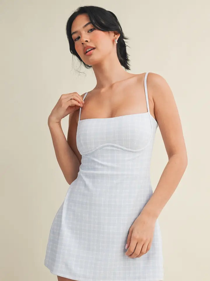 Plaid Print Sweetheart Dress