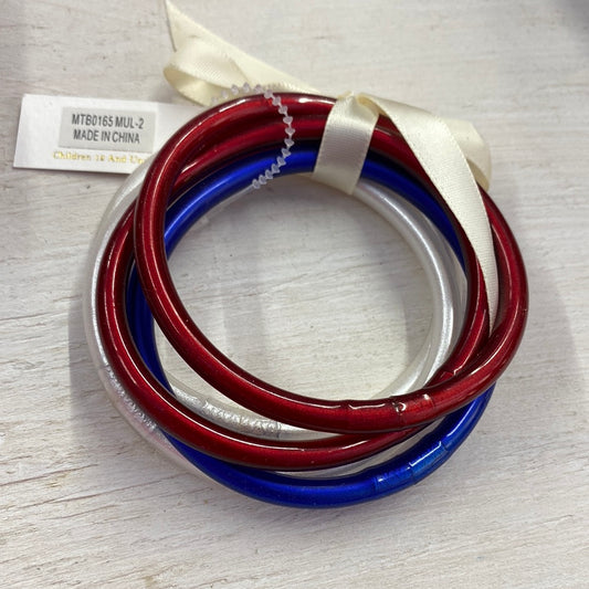 Red White Blue Jelly Bracelet Set