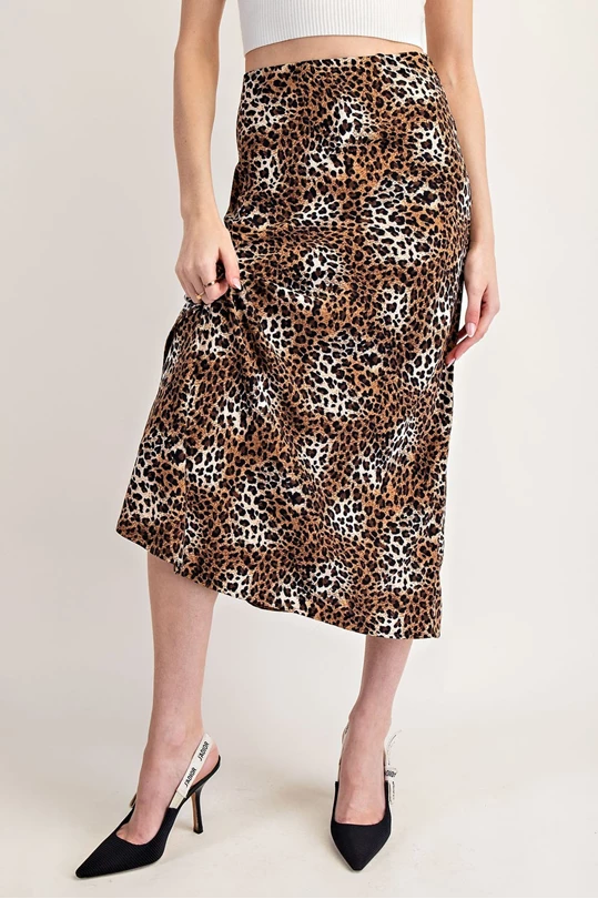 Cheetah Printed Midi Skirt