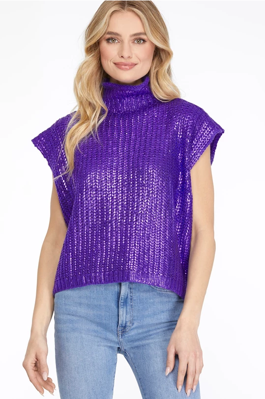 Metallic Sweater Top