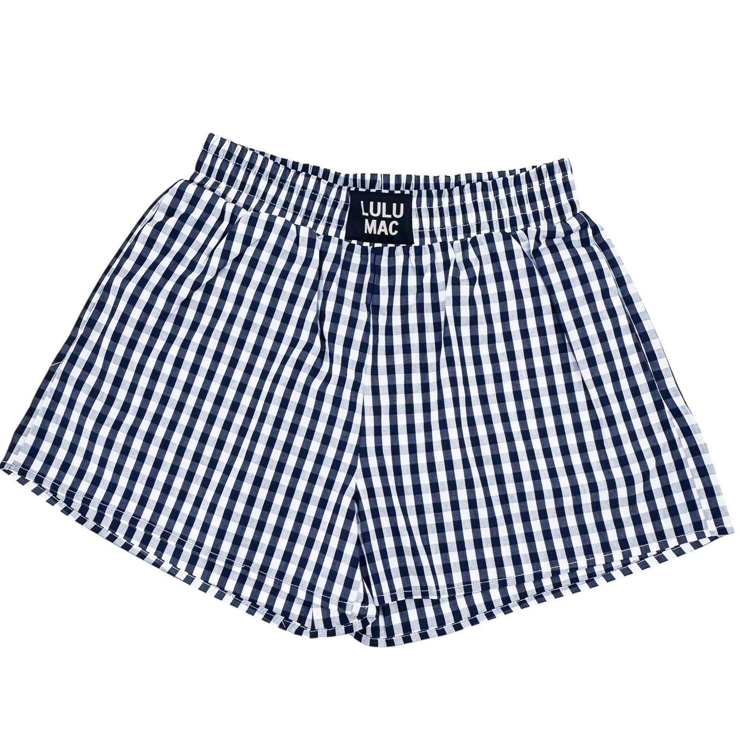 Lulu Mac Gingham Boxer Short Navy