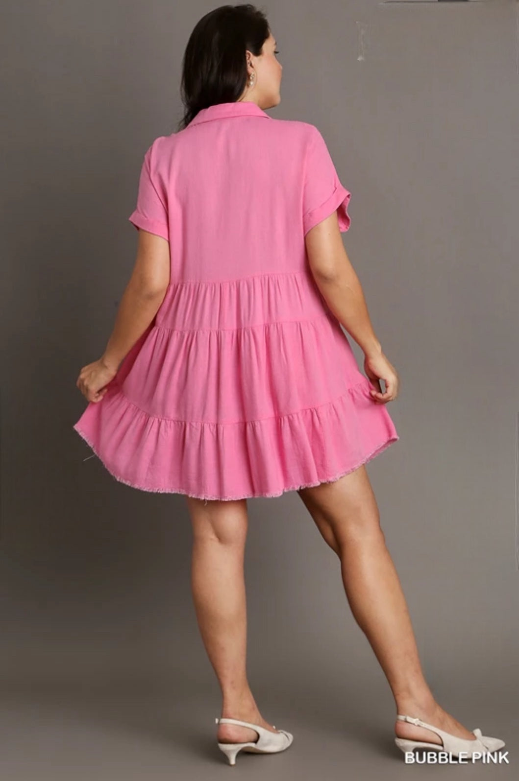 Ruffle Tiered Dress with Frayed Hem