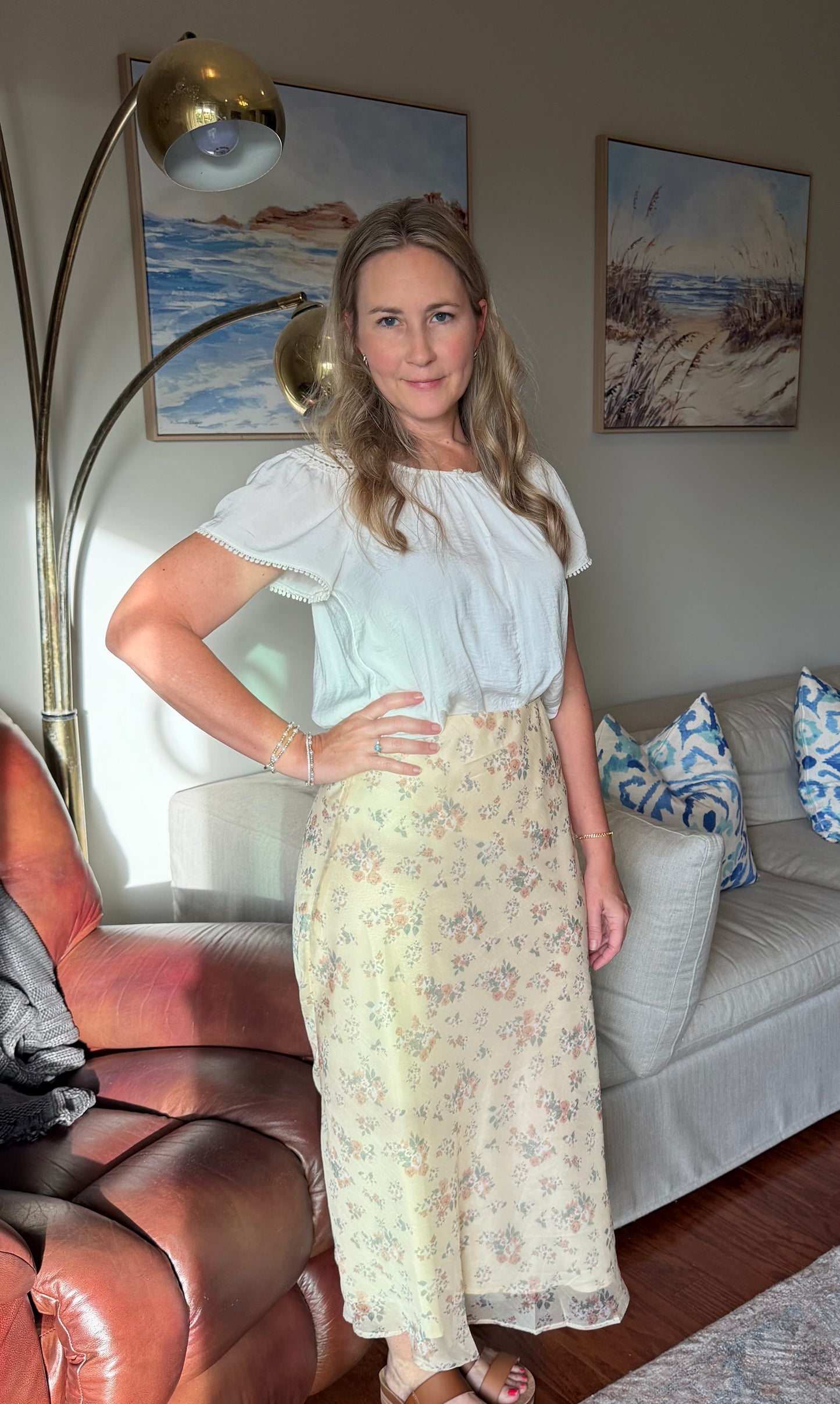 Lemon Blossom Midi Skirt