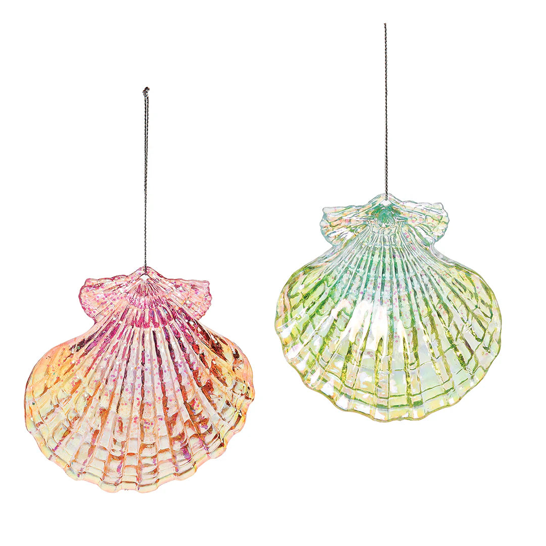 Sparkle Scallop Shell Ornaments
