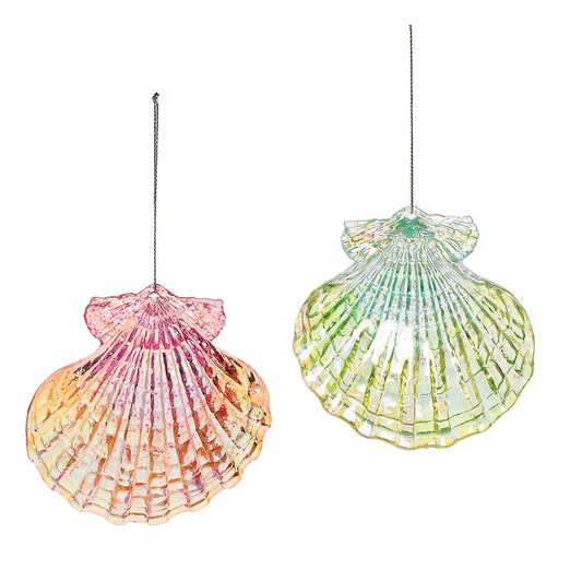 Sparkle Scallop Shell Ornaments