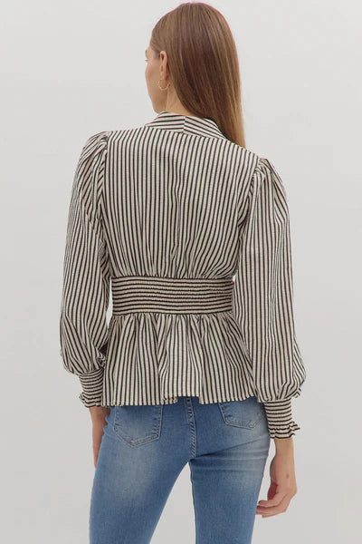 Juliette Zip Stripe Blouse
