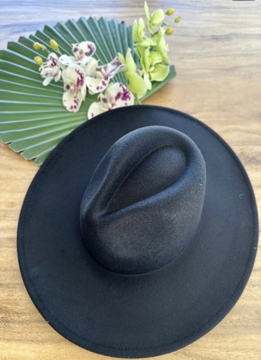 Vegan Felt Panama Hat Black