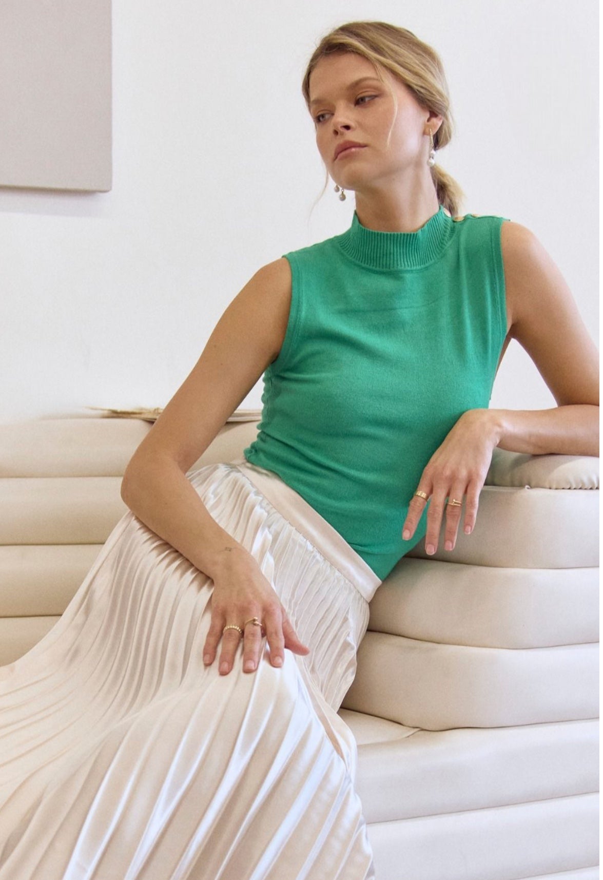 High-neck Sleeveless Top