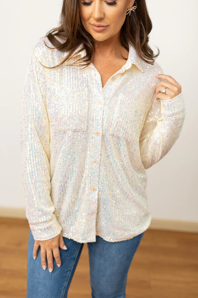 Kathryn Sequin Button Up Jacket