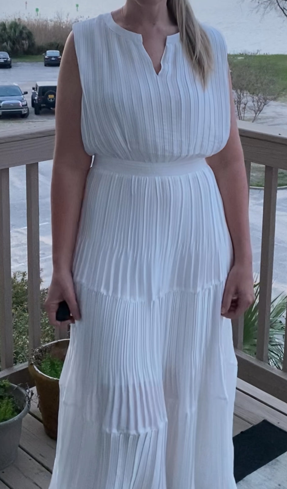 Pleated Tiered Dress