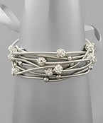 Crystal Fireball & Ball Springwire Bracelet