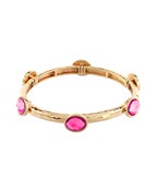 Oval Glass Station Bangle Bracelet