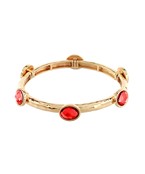 Oval Glass Station Bangle Bracelet