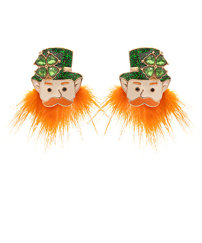 Leprechaun & Fur PomPom Earrings