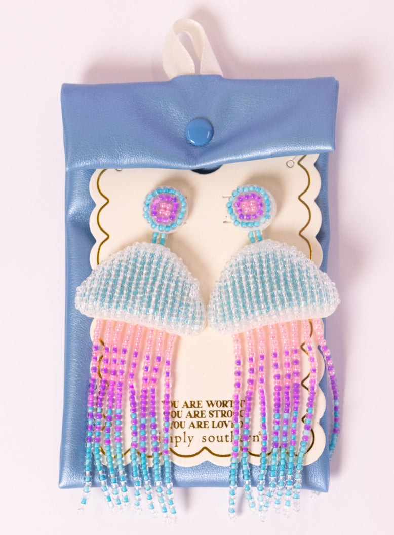 Jellyfish Beaded Earrings