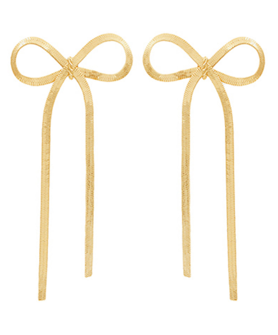 Snake Chain Bow Earrings