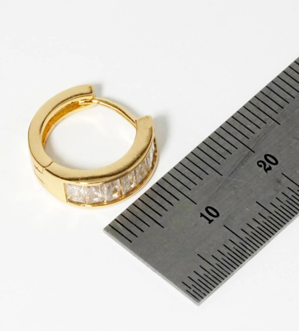 CZ Pave Huggie Hoop Earrings