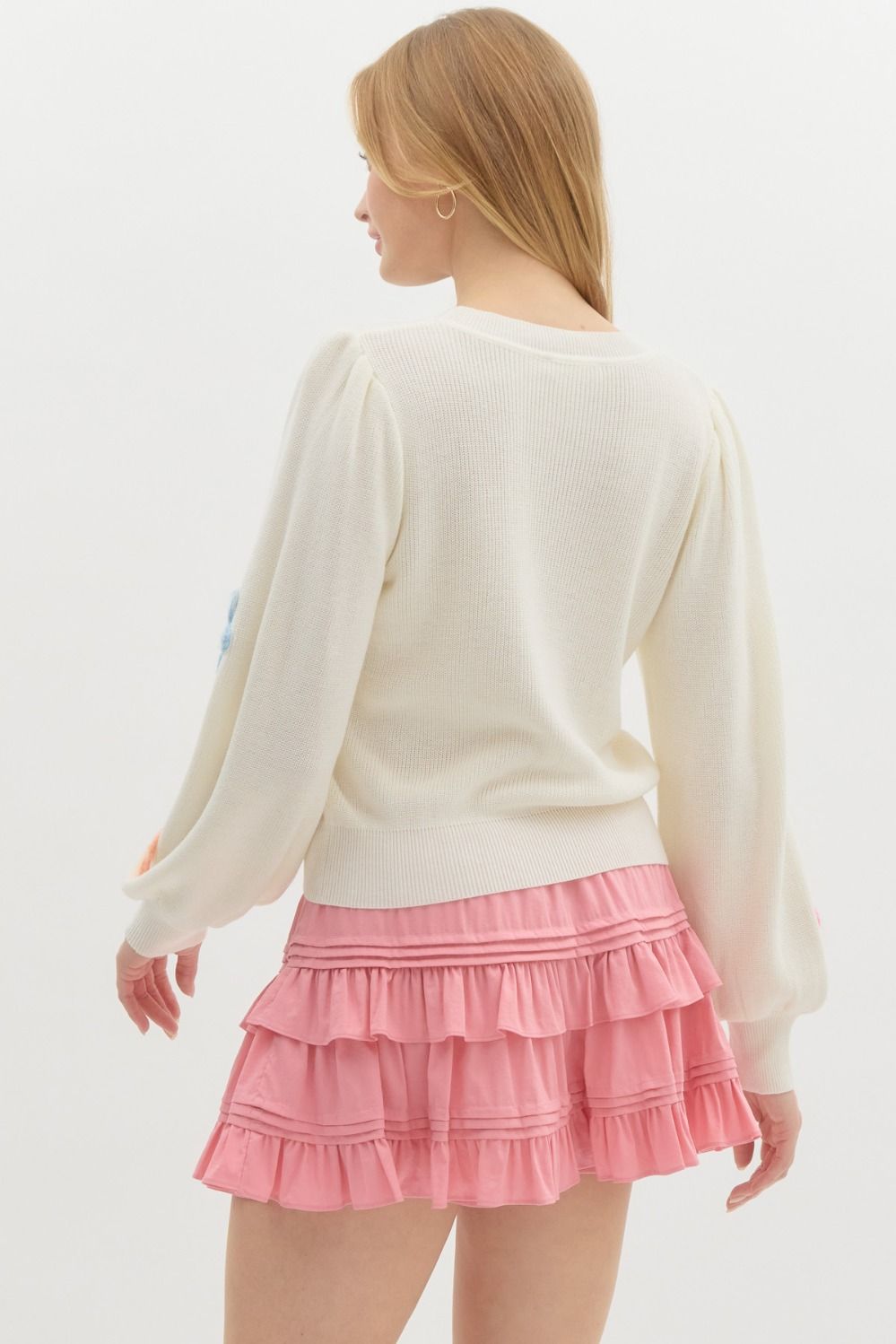 Multicolor Floral Applique Sweater