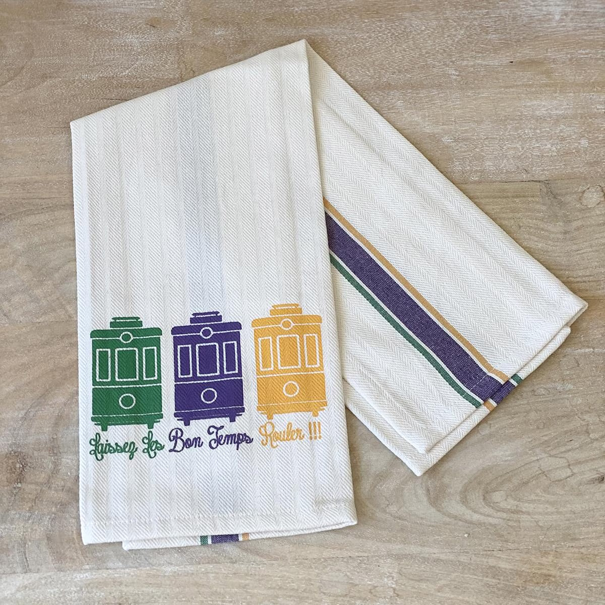 Mardi Gras Streetcar Tea Towel